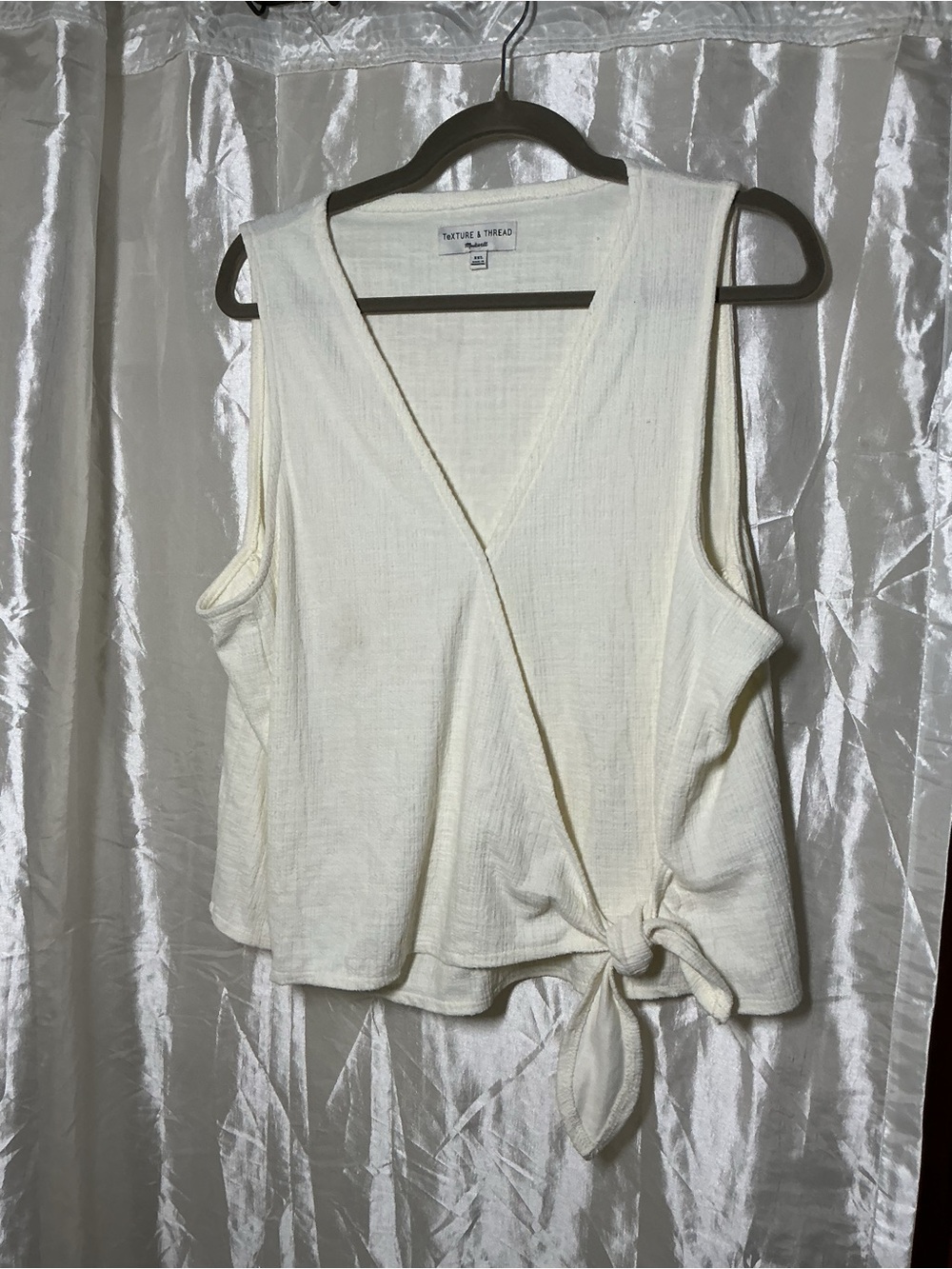 Madewell Cream Wrap Tie Tank